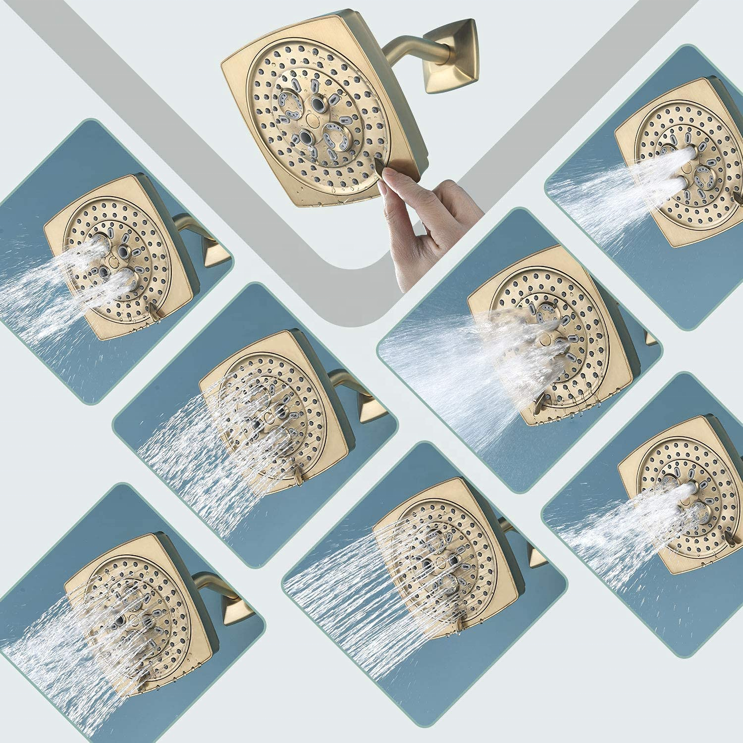 Juego de ducha Baño Grifos dorados Grifo de baño de latón macizo Juego de grifo de baño dorado