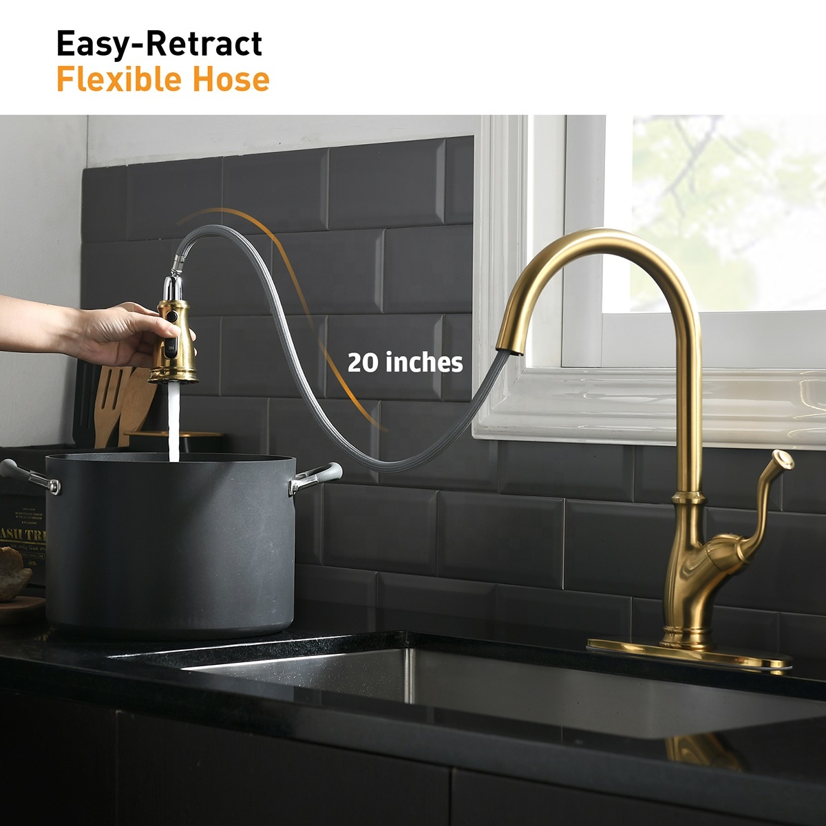 Grifo de cocina de lujo 360 giratorio grifo de cocina rociador cabezal de ducha último diseño grifo de cocina resistente