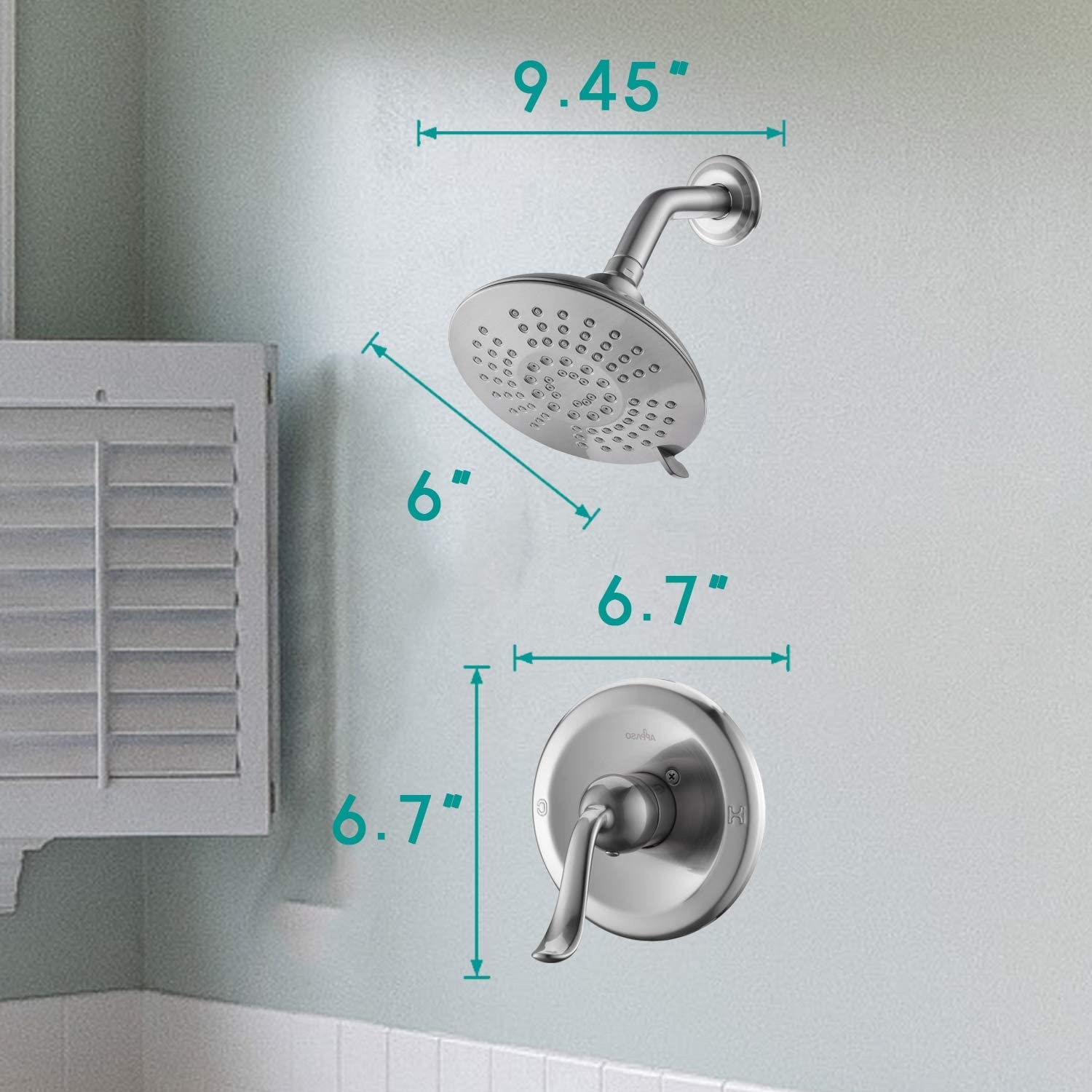 Grifos Baño Ducha Ducha de lluvia Níquel Cromo Mezclador oculto Ducha de lluvia Conjunto