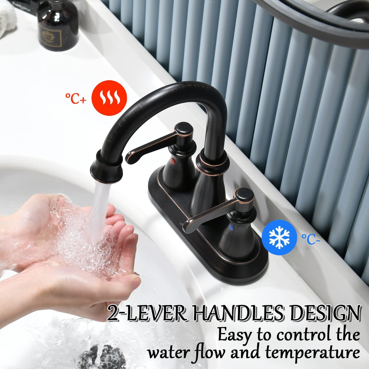 Grifos Mezcladores Grifos Baño Doble Mando Lavabo Grifo ORB Latón Baño Lavabo Grifo