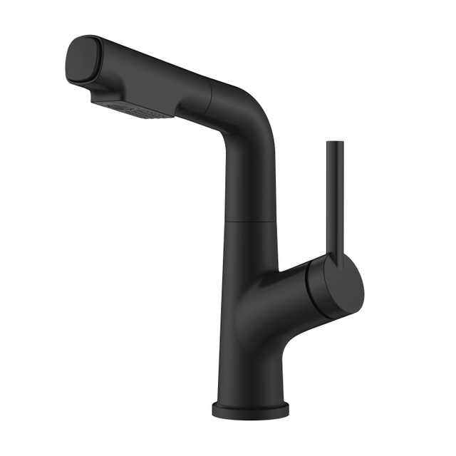 Grifo de baño de altura ajustable negro Grifo de baño extraíble