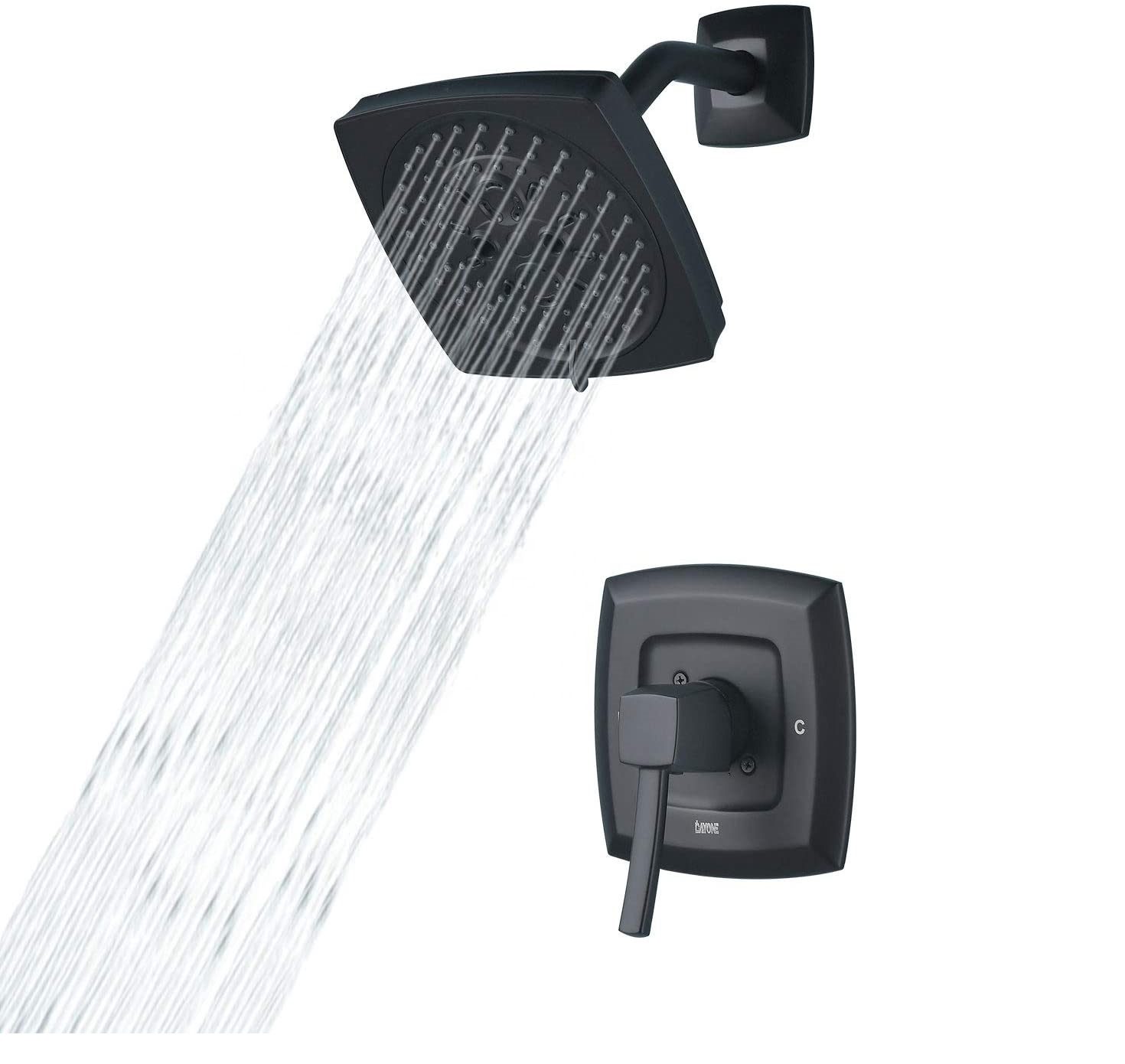 Garantía de calidad Juego de grifo de ducha de lluvia para baño de hotel con mejores ventas Juego de baño negro