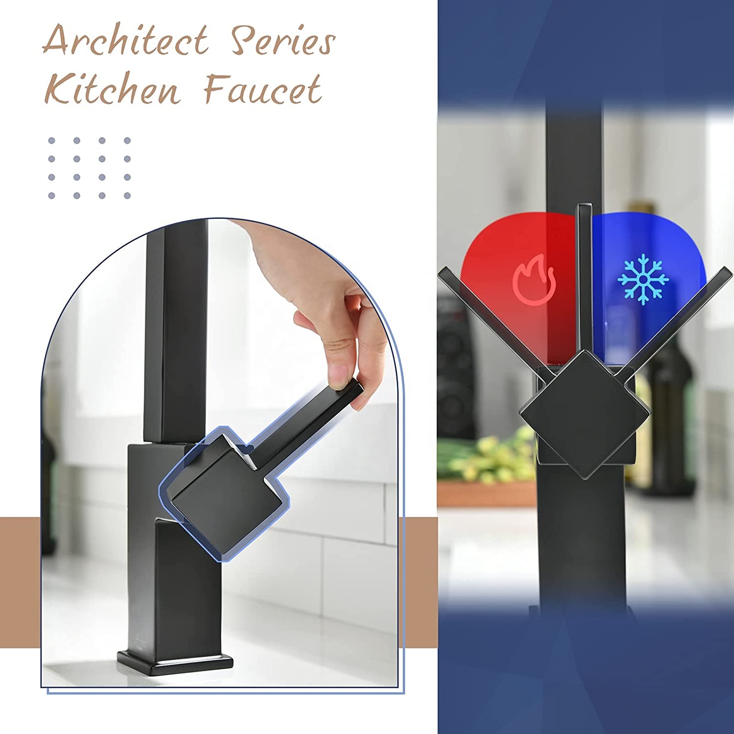 Grifo cuadrado de nuevo modelo superventas Grifos de fregadero de cocina negros Grifo de cocina extraíble