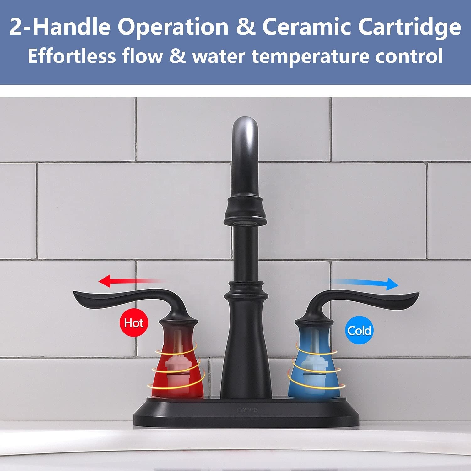 Grifo de lavabo de baño CUPC de cocina negra y dorada de baño de acero inoxidable clásico