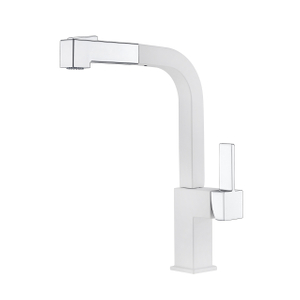 Grifo de cocina cuadrado Grifo de cocina blanco mate extraíble