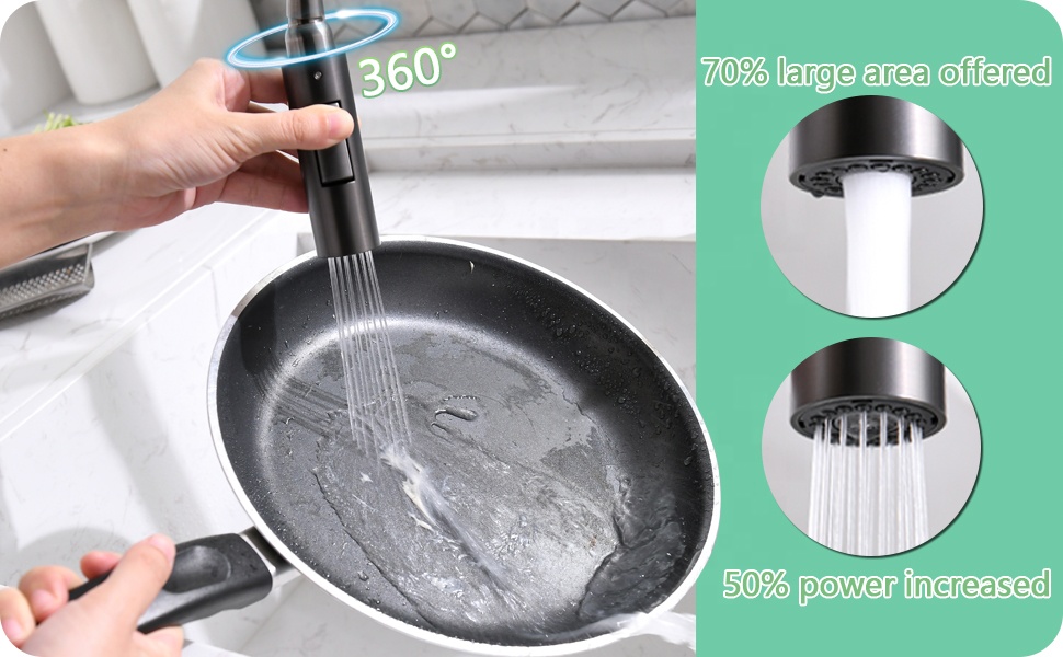 Grifo de fregadero de cocina APS238-MB Manguera de grifo de cocina flexible negra Grifo de cocina Sus304