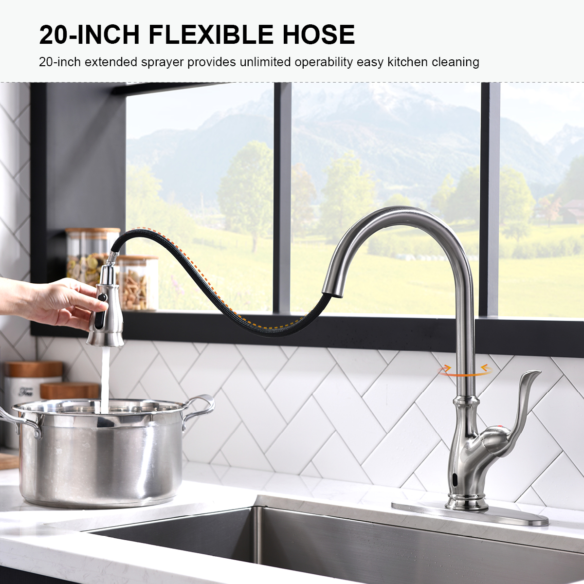 Grifo de cocina con Sensor de grifo de agua automático de alto estándar extraíble con mejores ventas