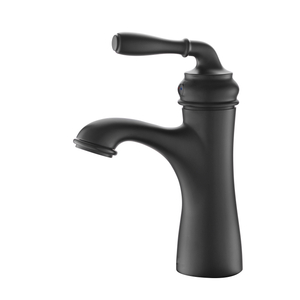 Grifo de baño de un solo orificio Grifo de baño negro 