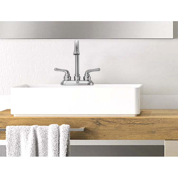 Grifo de lavabo de salón elegante moderno con mezclador de grifos de lavabo de latón antiguo de níquel cepillado de color
