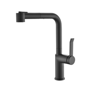 Grifo de cocina extraíble negro mate de estilo moderno