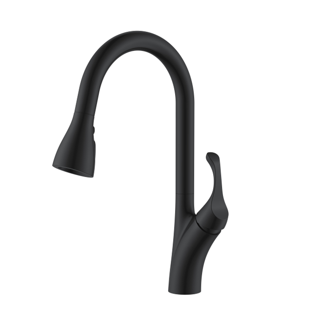 Grifo de cocina negro Desplegable Grifos de cocina estándar americano