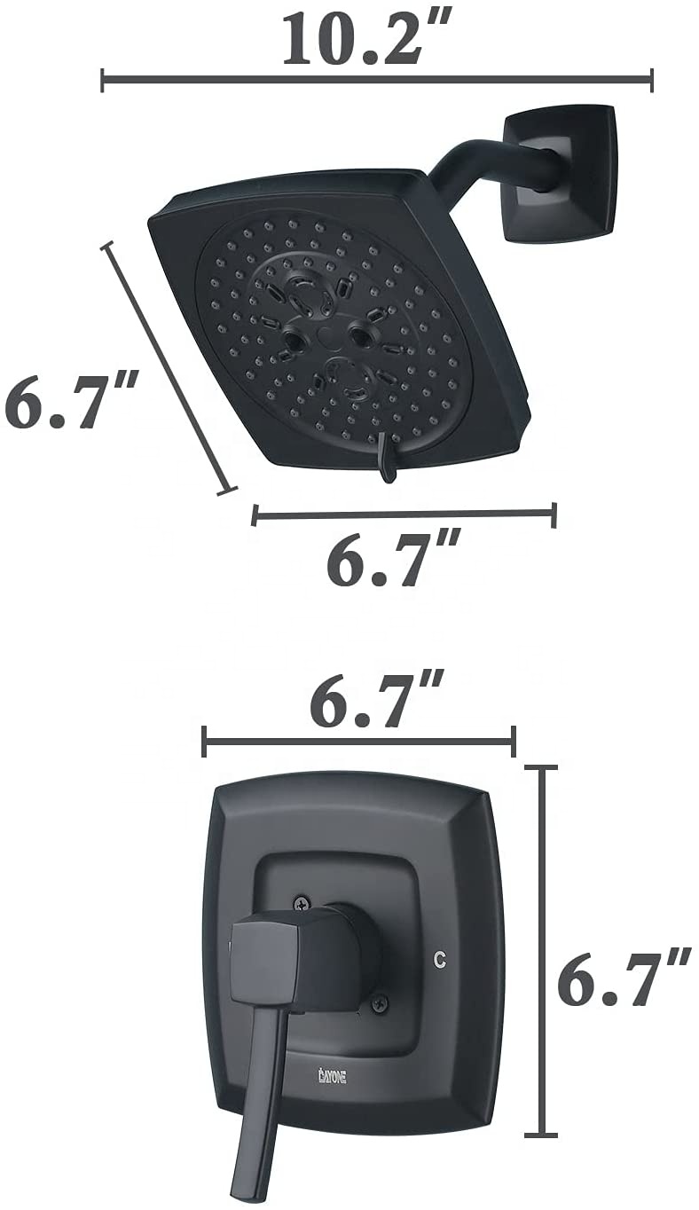 Venta al por mayor, ducha de baño, grifo individual, grifo de ducha negro mate, sistema de ducha de montaje en pared