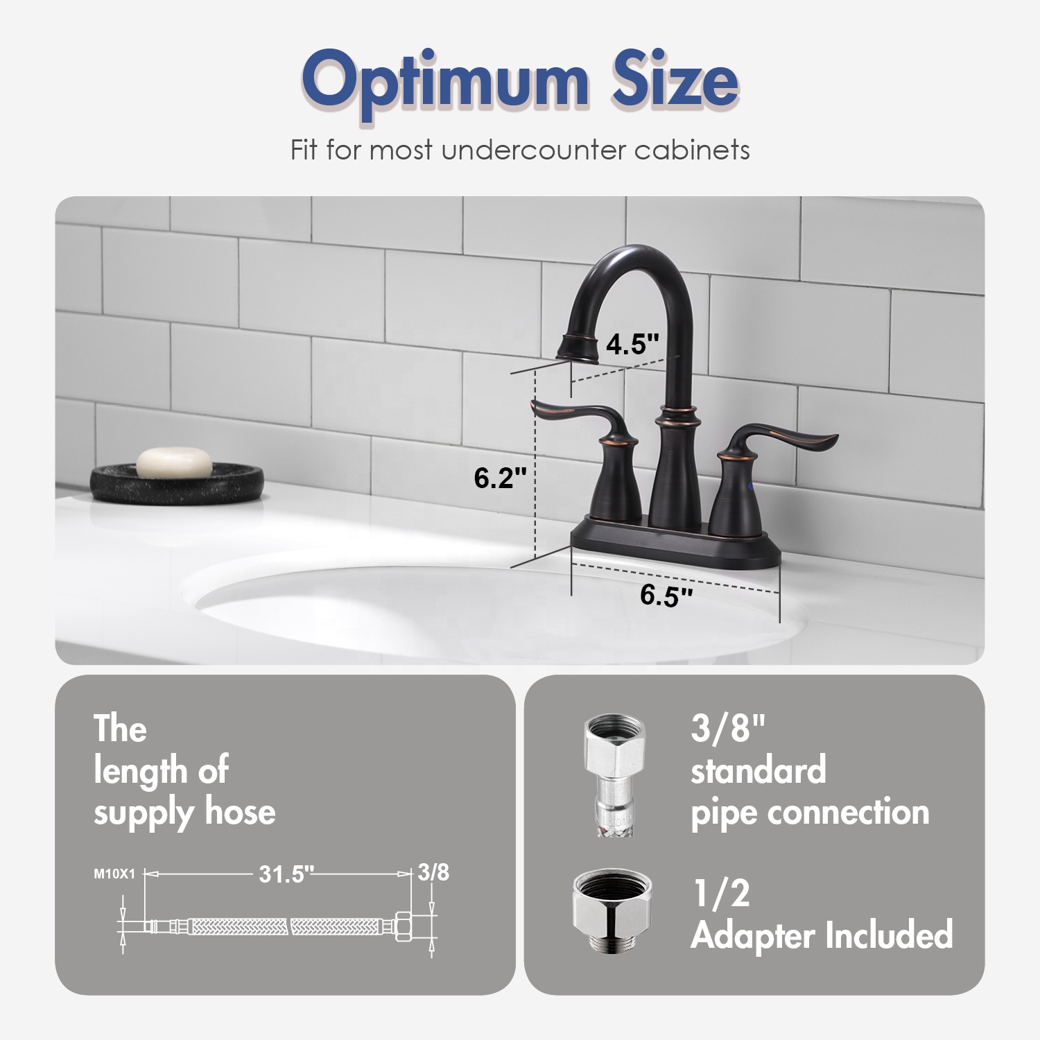 Grifo de lavabo de baño Grifo de lavabo de tres orificios para baño Grifo de lavabo de estilo americano
