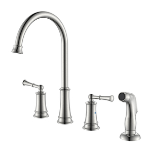 Fábrica de grifos de cocina de níquel cepillado de 4 orificios Grifo de cocina generalizado de 8 '