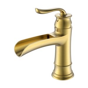 Grifo de baño de cascada dorada Grifo de baño antiguo de un solo orificio