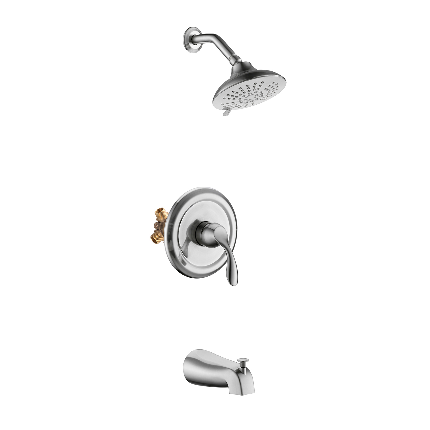 Juego de grifo de ducha de baño Grifo de ducha de níquel cepillado
