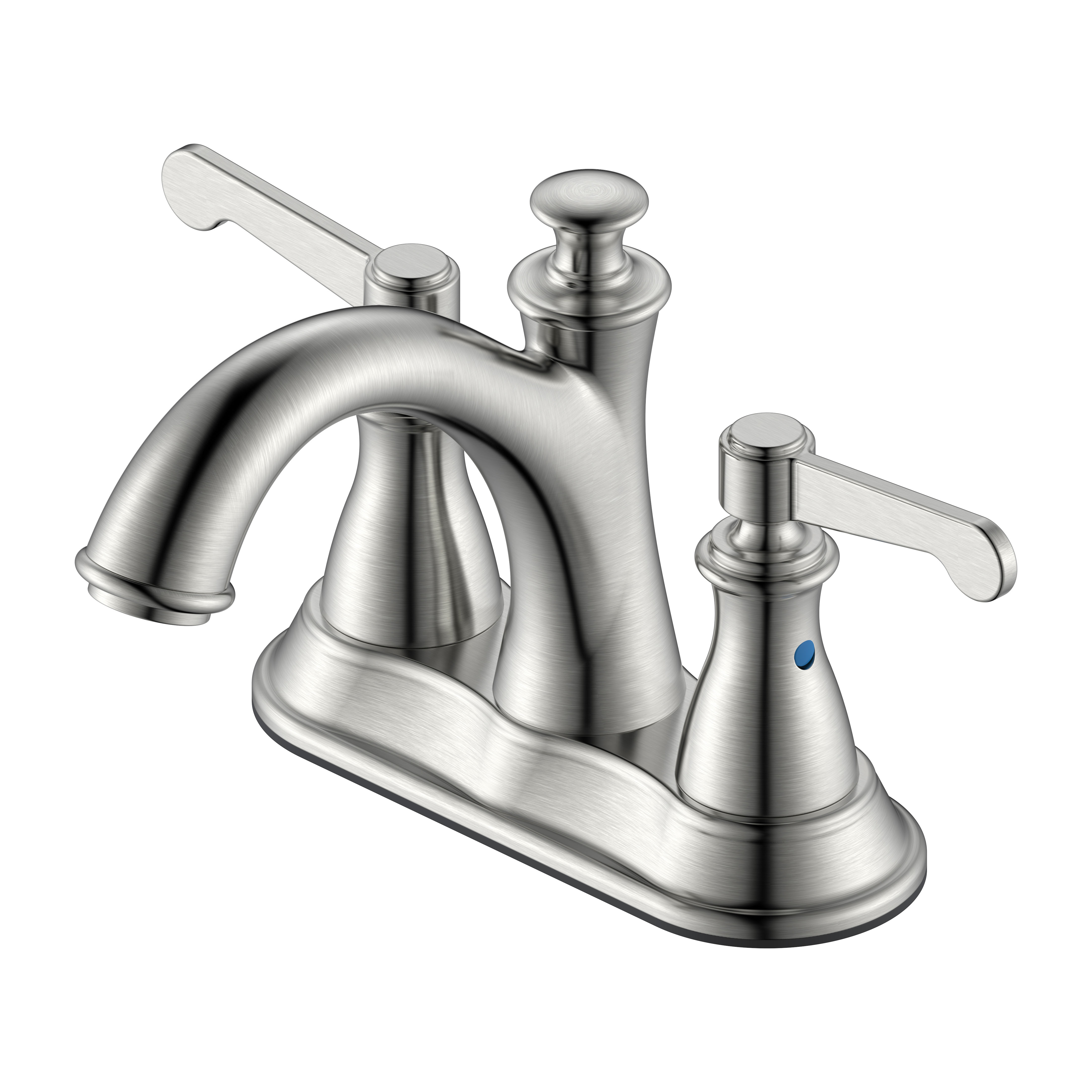 Grifo de baño de níquel cepillado antiguo Grifo de baño de dos manijas de 3 orificios 