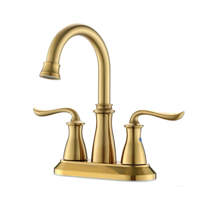Grifo de baño de oro cepillado Grifo de baño de 2 manijas