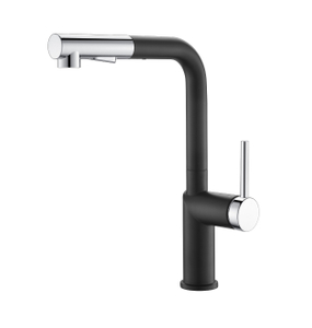 Black+Chrome Best Pull Out Single Handle Black Kitchen Faucet