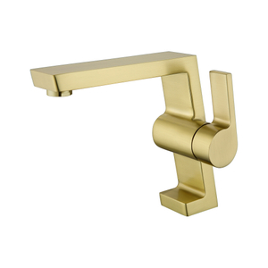 Grifo de baño de oro cepillado monomando monomando de diseño único 