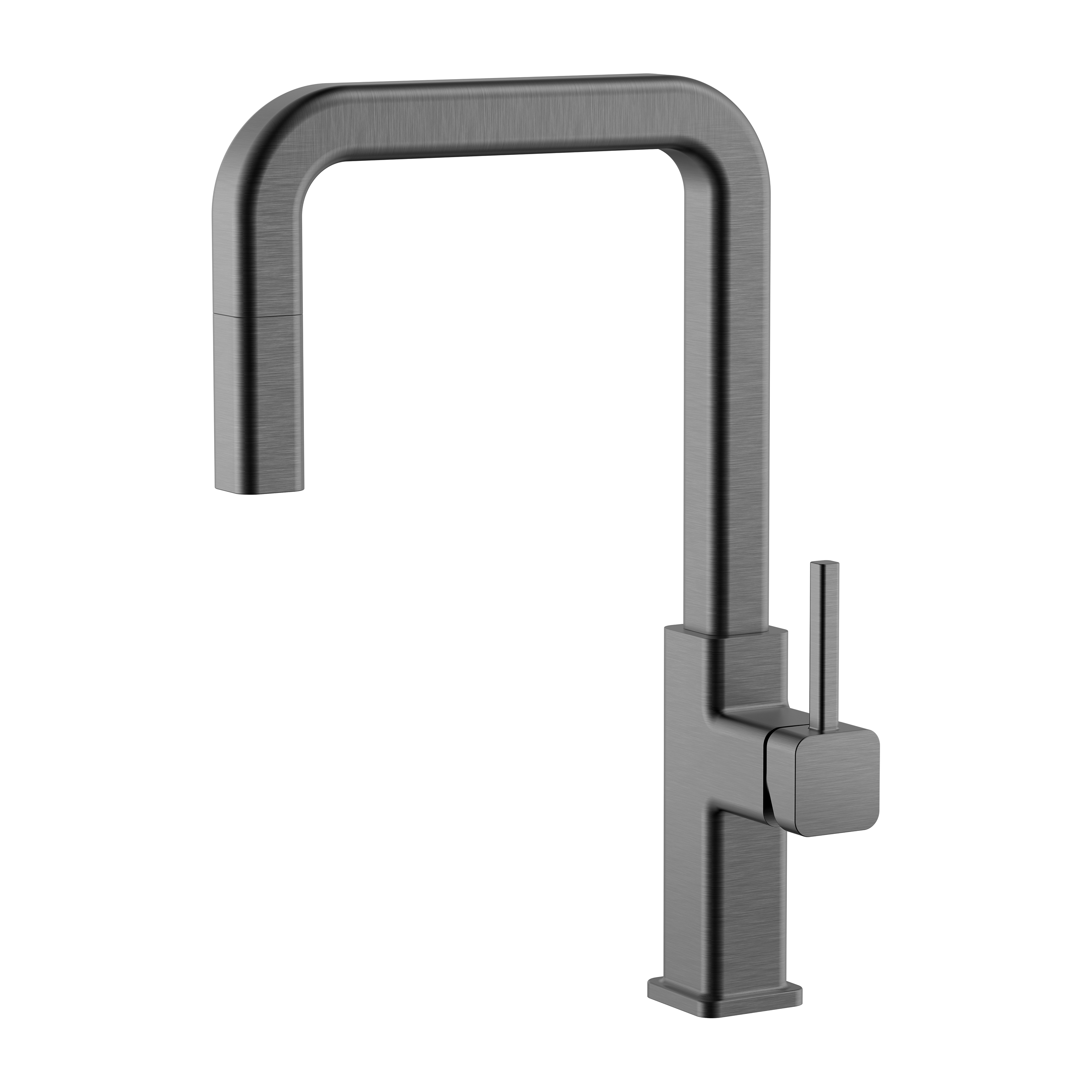 Grifos de cocina de acero inoxidable negro, el último grifo de cocina cuadrado, grifo de cocina moderno extraíble
